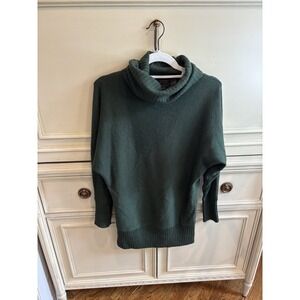 Cassin New York Cashmere Silk Turtleneck Green Tunic Sweater‎ Small Soft